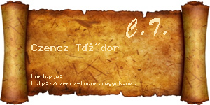 Czencz Tódor névjegykártya